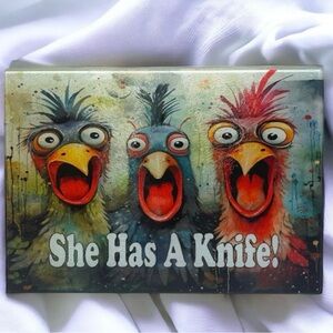 11x8 Chicken Glass Cutting Board, Hand Crafted